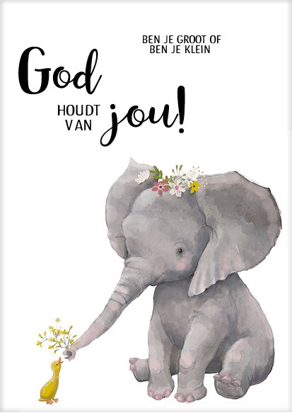 Poster 50x70 God houdt van jou - MA33212 - Posters XL bij MajesticAlly