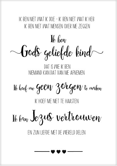 Poster 50x70 Gods geliefde kind - MA33211 - Posters XL bij MajesticAlly
