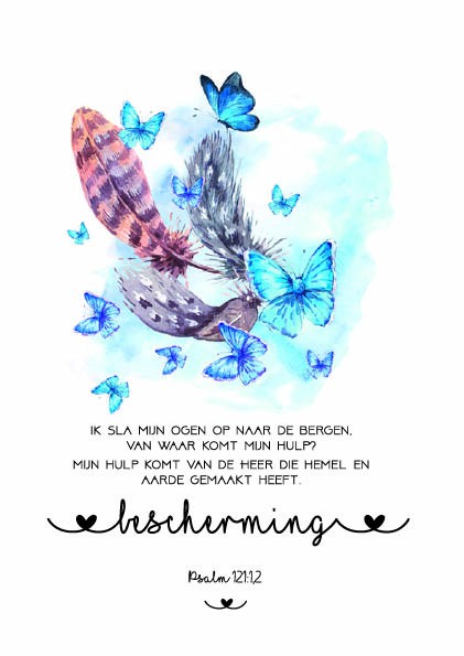 Poster A3 'Bescherming - Psalm 121' - MA33111 -  Posters A3 bij MajesticAlly