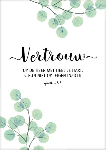 Poster 50x70 vertrouw op de Heer - MA33204 - Posters XL bij MajesticAlly