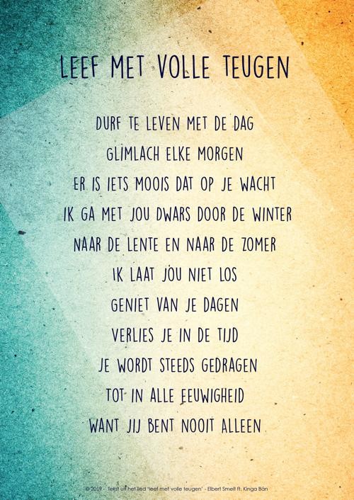 Poster A4 'Leef met volle teugen - refrein' - MA33532 - Posters A4 bij MajesticAlly