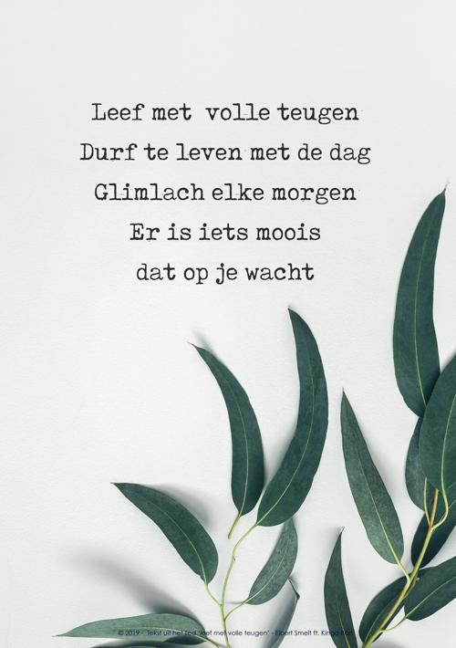 Poster A3 'Leef met volle teugen - olijfblad' - MA33135 - Posters A3 bij MajesticAlly