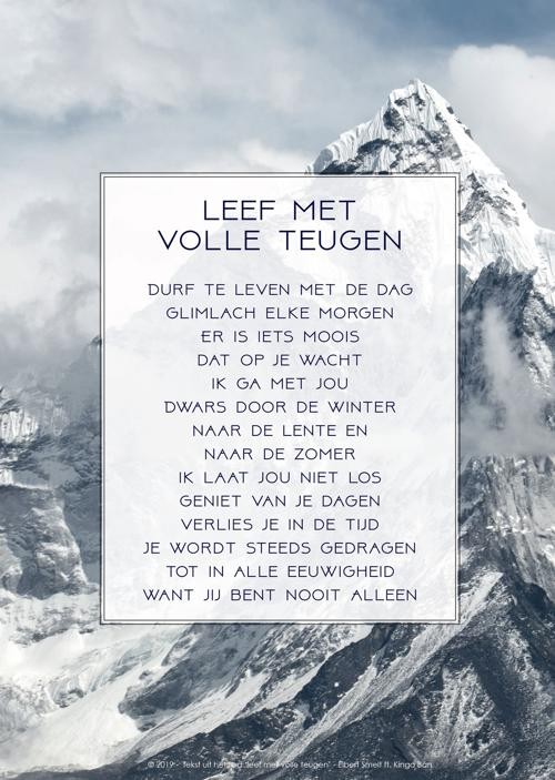 Poster A3 'Leef met volle - refrein berg' - MA33136 - Posters A3 bij MajesticAlly