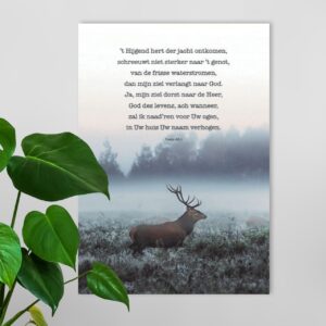 Poster A4 't'Hijgend hert - Psalm 42' - Hour of Power - MA26117 - Posters bij MajesticAlly