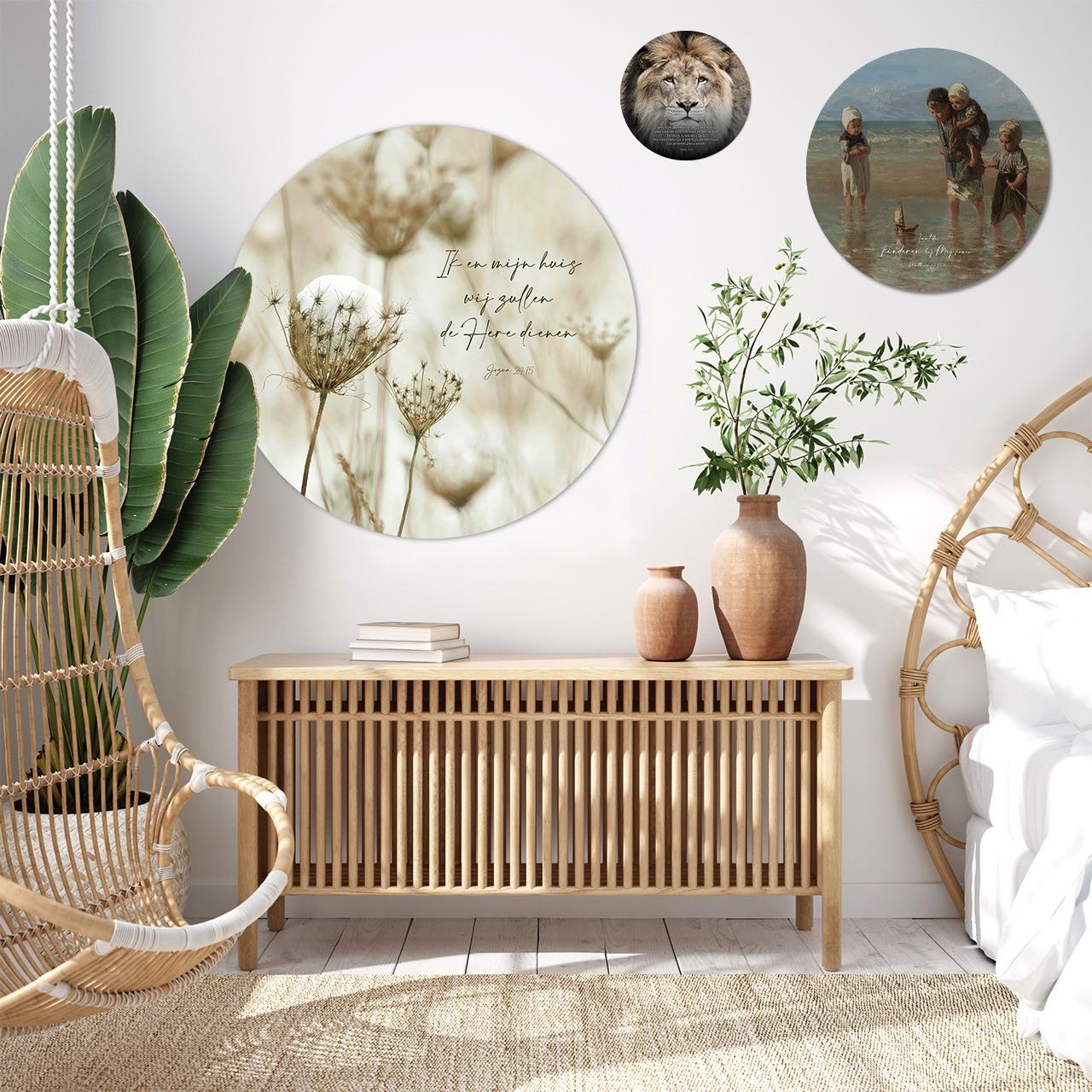 images Muurcirkel 'Ik en mijn huis' - 100 cm - MA39406 - Wanddeco bij MajesticAlly