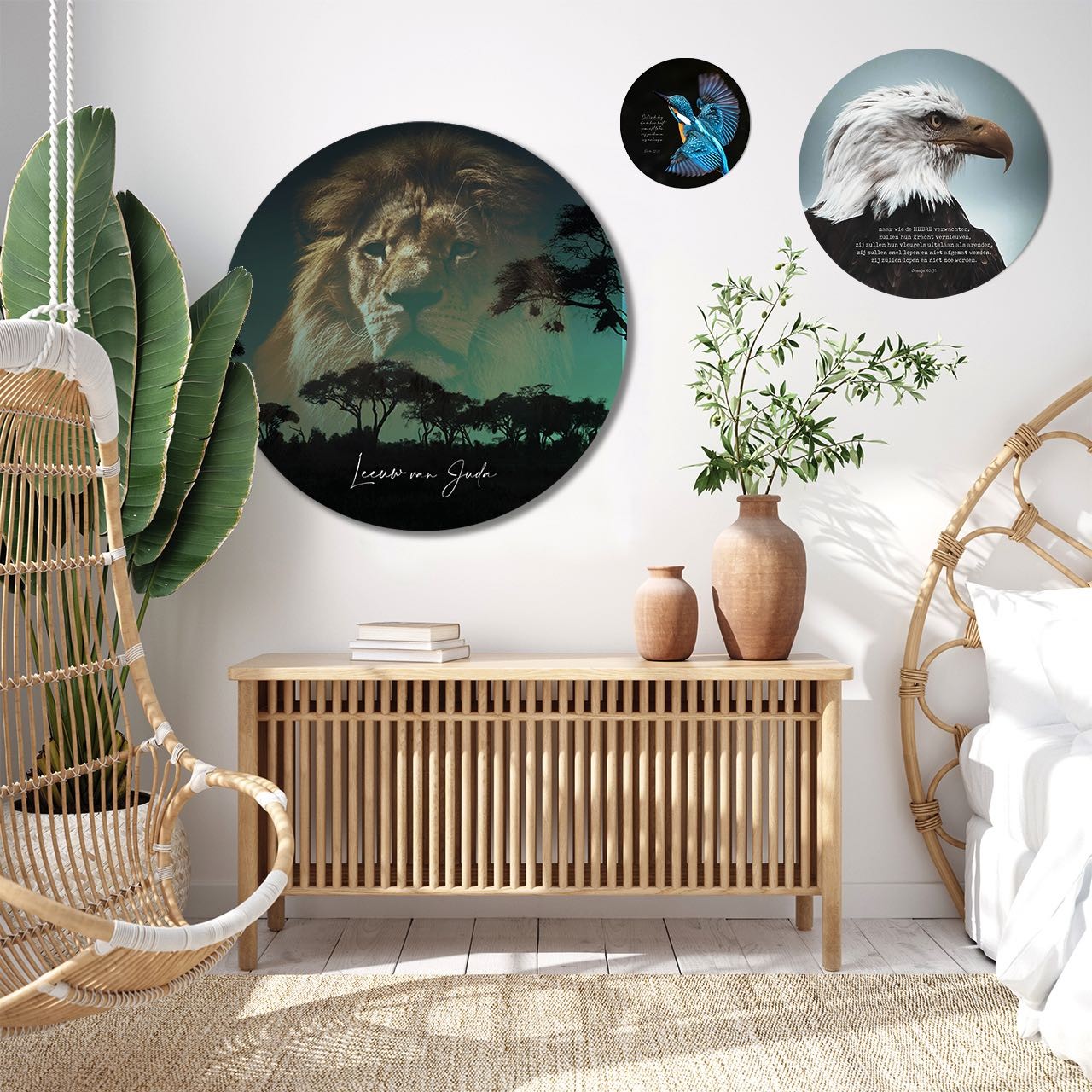 images Muurcirkel 'Leeuw van Juda' - 100 cm - MA39408 - Wanddeco bij MajesticAlly