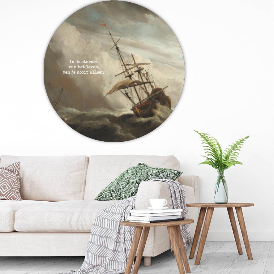 images Muurcirkel 'In de stormen van het leven' - 60 cm - MA39313 - Wanddeco bij MajesticAlly