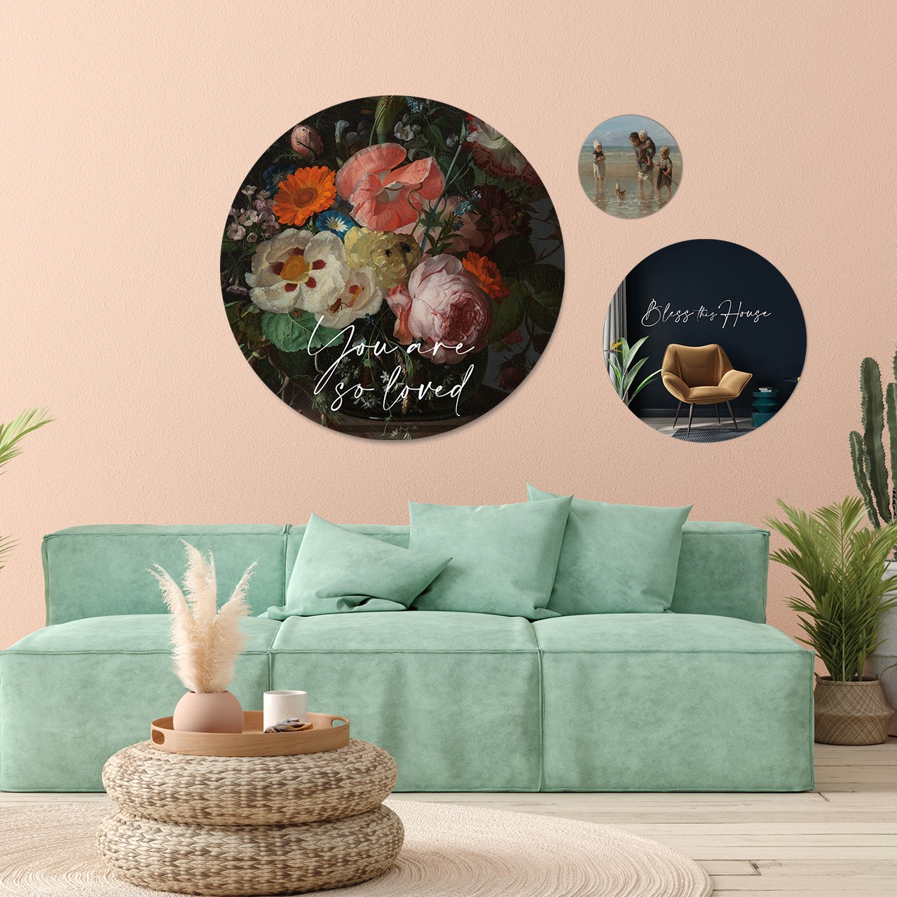 images Muurcirkel 'You are so loved' - 100 cm - MA39417 - Wanddeco bij MajesticAlly