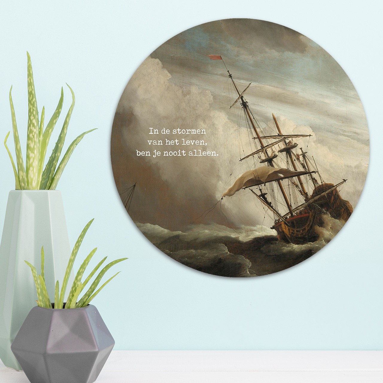 images Muurcirkel 'In de stormen van het leven' - 30 cm - MA39213 - Wanddeco bij MajesticAlly