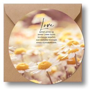 Cirkelcadeau 'Love never gives up' - MA39637 - Cadeauborden bij MajesticAlly