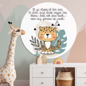 Kinder muurcirkel 'Ik ga slapen, ik ben moe' - 60 cm - MA39327 - Wanddeco bij MajesticAlly