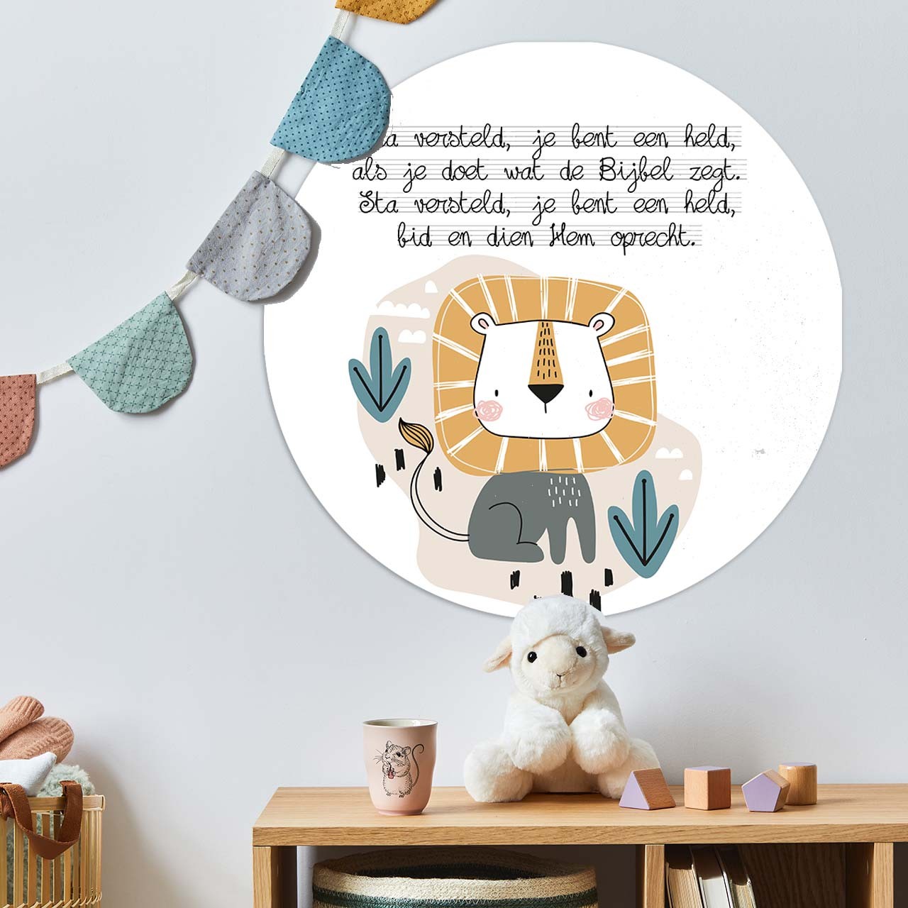 images Kinder muurcirkel 'Sta versteld, je bent een held' - 60 cm - MA39328 - Wanddeco bij MajesticAlly