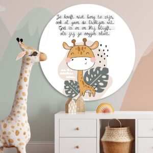 Kinder muurcirkel 'Je hoeft niet bang te zijn' - 60 cm - MA39330 - Wanddeco bij MajesticAlly