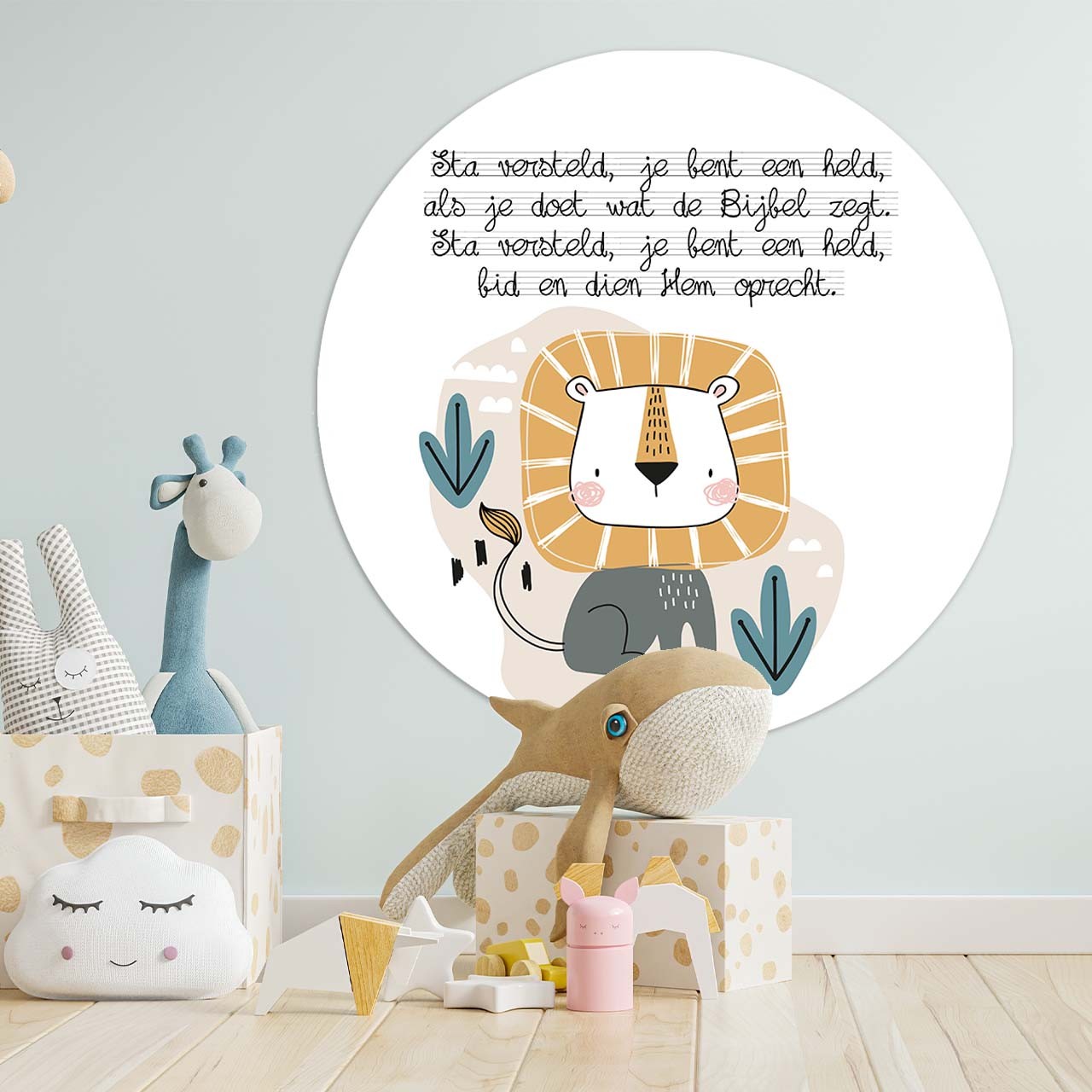 images Kinder muurcirkel 'Sta versteld, je bent een held' - 100 cm - MA39428 - Muurcirkels - 100 cm bij MajesticAlly