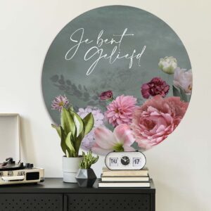Muurcirkel 'Je bent geliefd' - 60 cm - MA39325 - Wanddeco bij MajesticAlly