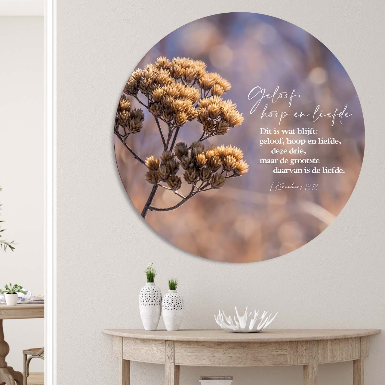 images Muurcirkel '1 Korintiërs 13:13' - 100 cm - MA39422 - Muurcirkels - 100 cm bij MajesticAlly