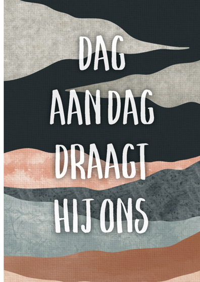 MA43336 A4 poster met de tekst: 'Dag aan dag draagt Hij ons'