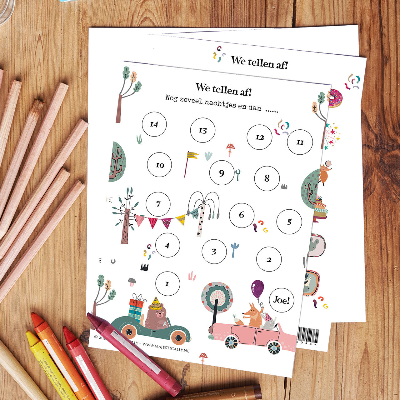 Aftelkalender dieren Aftelkalender dieren - 14 vakjes