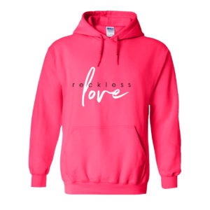 Hoodie Reckless love Roze