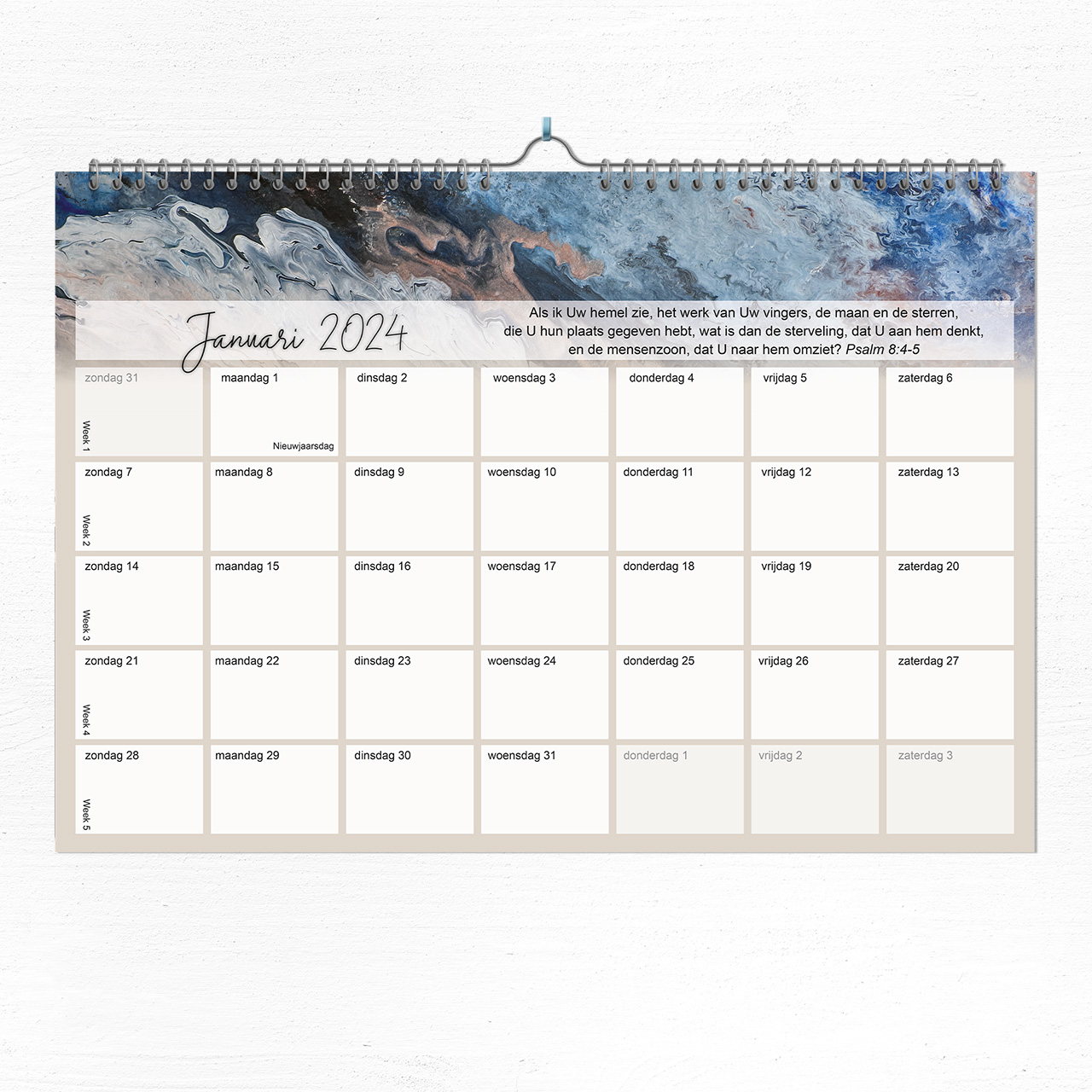 Maandkalender 2024 Psalmen - binnenzijde Maandkalender 2024 Psalmen - binnenzijde