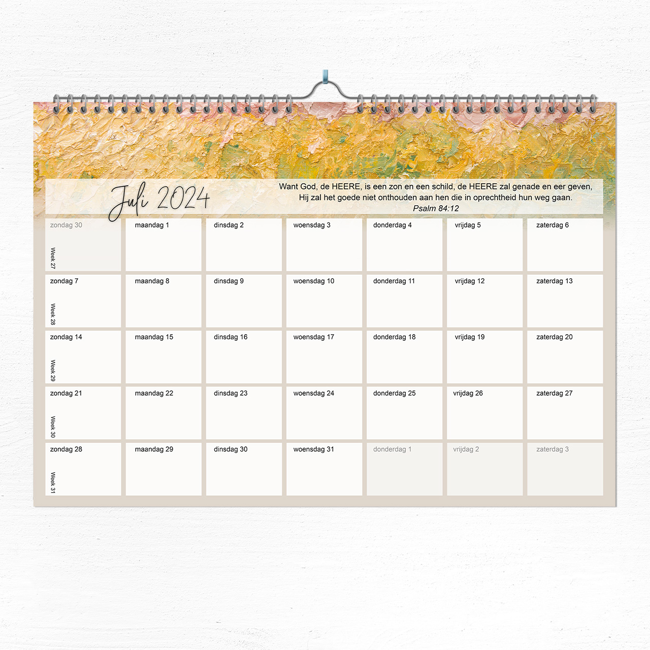 Maandkalender 2024 Psalmen - binnenzijde Maandkalender 2024 Psalmen - binnenzijde