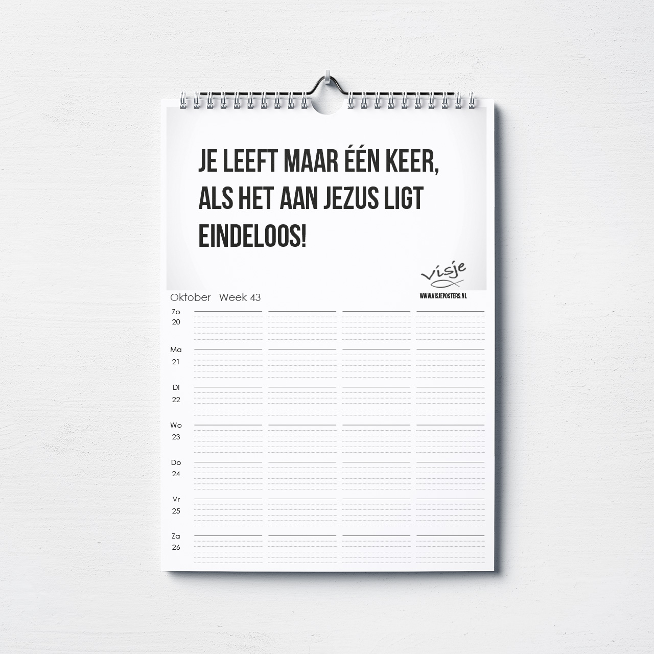 Weekplanner Visje 2024 - binnenzijde