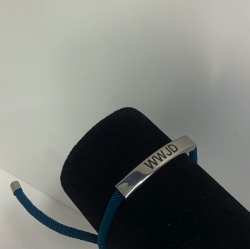 MA47603 - Touwarmband WWJD blauw MA47603 - Touwarmband WWJD blauw