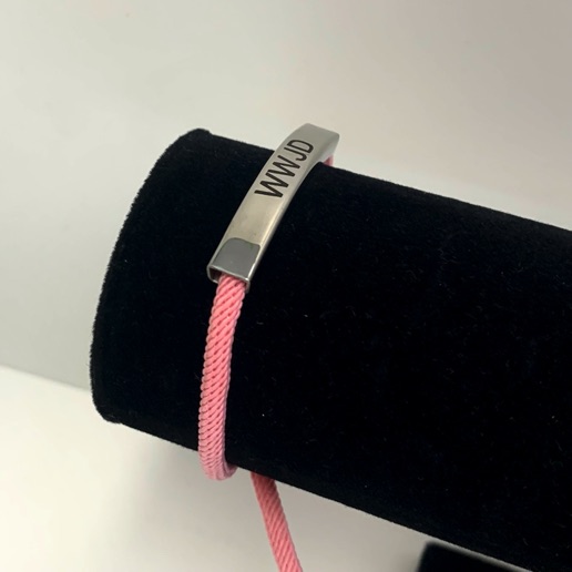MA47606 - Touwarmband WWJD rose MA47606 - Touwarmband WWJD rose
