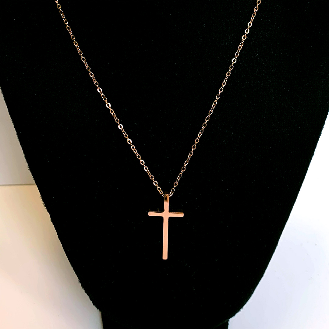 MA47017 - Ketting Kruisje 3 cm - Rosé MA47017 - Ketting Kruisje 3 cm - Rosé